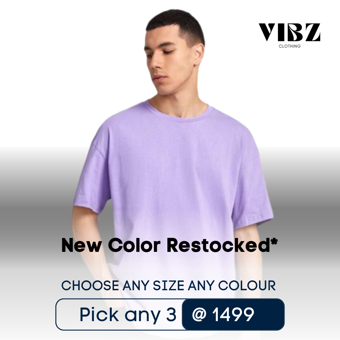 Pick any 3 Oversized T-Shirts || The Vibz