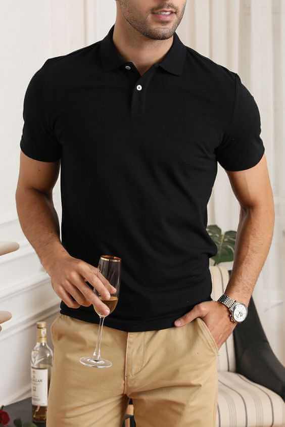 Black Polo T-shirt - Thevibz The vibz