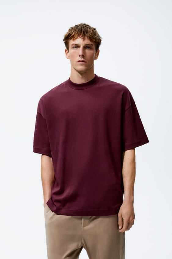 Oversized Maroon T-shirt - Thevibz The vibz