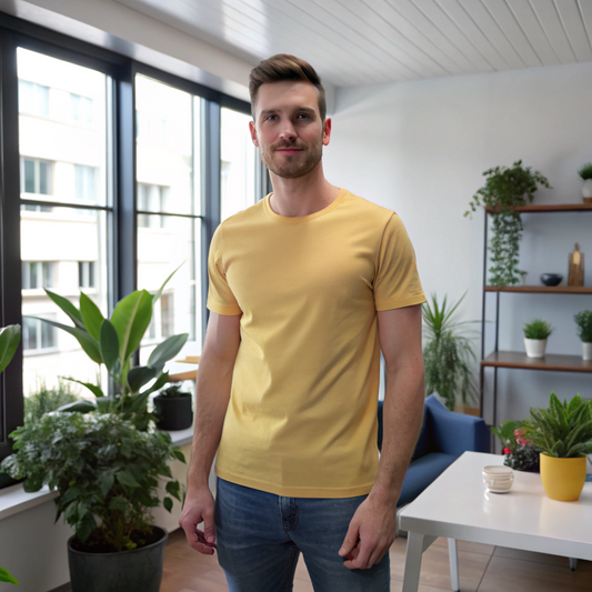 Musterd Yellow Unisex Plain T-shirt | THE VIBZ