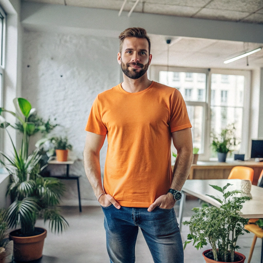 Orange Plain Unisex T-shirt | THE VIBZ